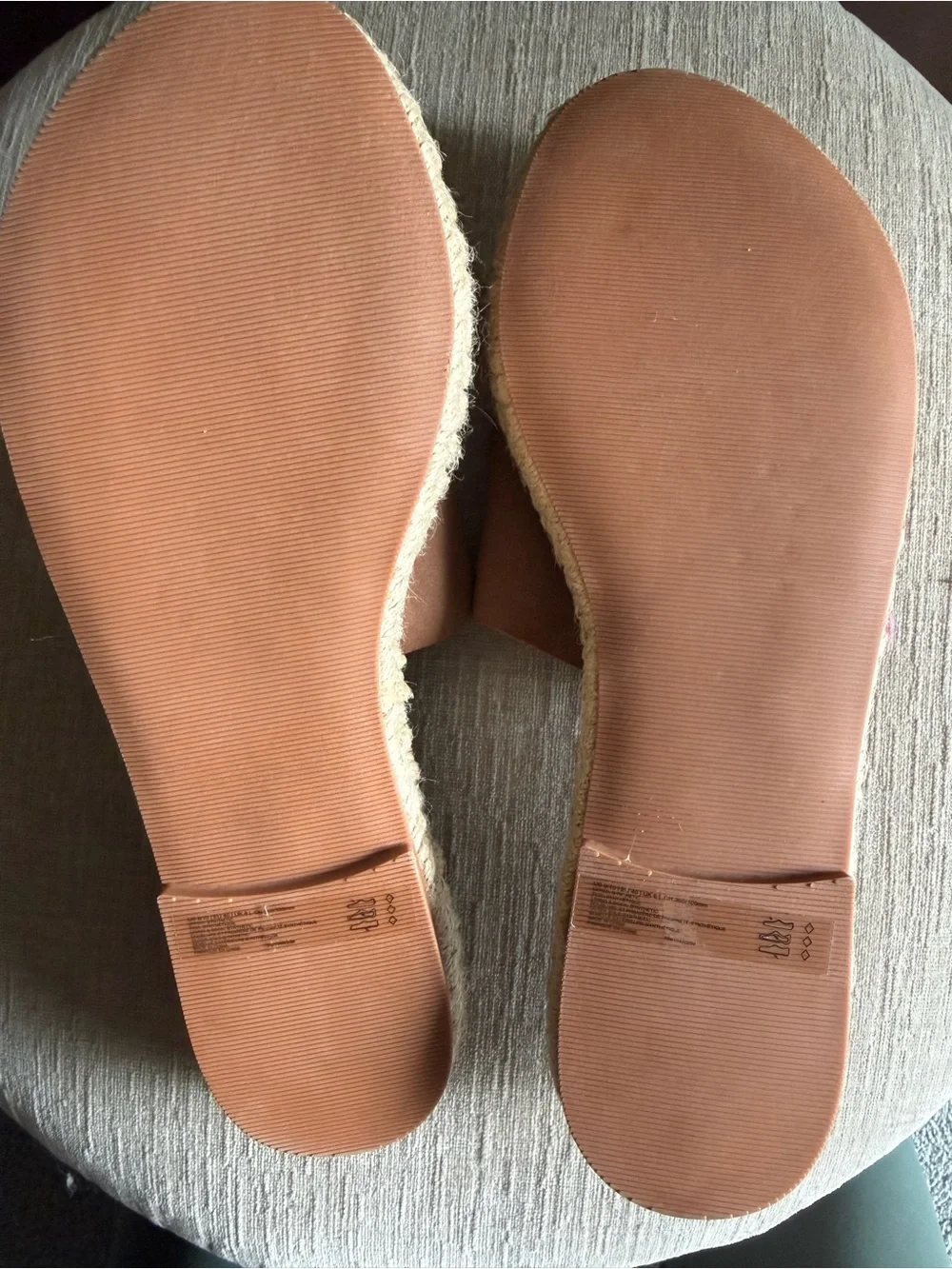 Abercrombie & Fitch Tan Suede Slide Espadrille Sandals